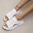 thumbnail image 5 of IUJSOY Women's Orthopedic Wedge Sandals Peep Toe Tennis Shoes Elastic Knit Mesh Cutout Sneakers, 5 of 7