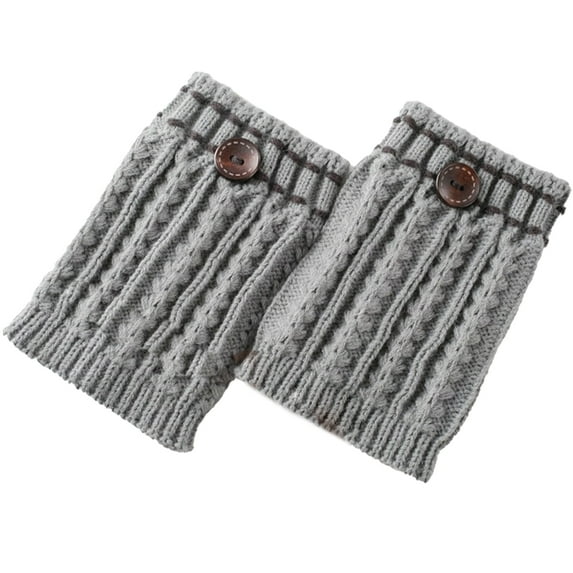 Tssuoun Boot Cuffs Easy Matching Stretchable Fashionable Shaper Calf Sleeve Comfortable Leg Warmer Skin Friendly Thickening Sock Light Gary