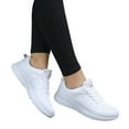 thumbnail image 1 of Chaussures Femmes Espadrilles Femmes Mode Maille Rond Brides Croisées Espadrilles Plates Chaussures de Course Chaussures Décontractées Femme Espadrilles Femmes Chaussures(Blanc,5.5), 1 of 3
