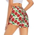 thumbnail image 2 of Uemuo Rose Flowers Pattern Women's Athletic Shorts High Waisted Running Shorts with Liner Pockets Gym Elastic Workout Shorts-XX-Large, 2 of 9
