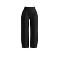 thumbnail image 4 of Yangnuo Women High Waist Pleated Capri Dress Pants With Pockets Belted Casual Business Commuter Cropped Trousers, 4 of 5
