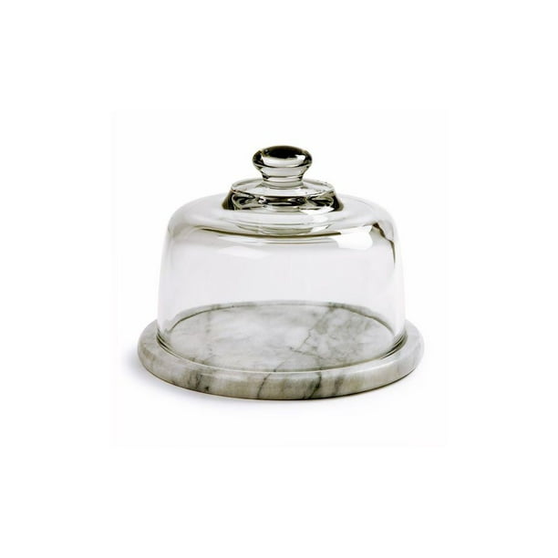 Norpro Glass Cheese Dome With Marble, Wooden Cheese Plate With Glass Dome