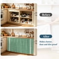 thumbnail image 4 of Vintage Forest Green Cabinet Curtains 32"Wx55"L, Country Pastoral Farmhouse Leaf Stripe Under-Desk Privacy Dust Proof Drape Dishwasher Curtain Sink Skirt for Kitchen Closet Bathroom Laundry, 4 of 9