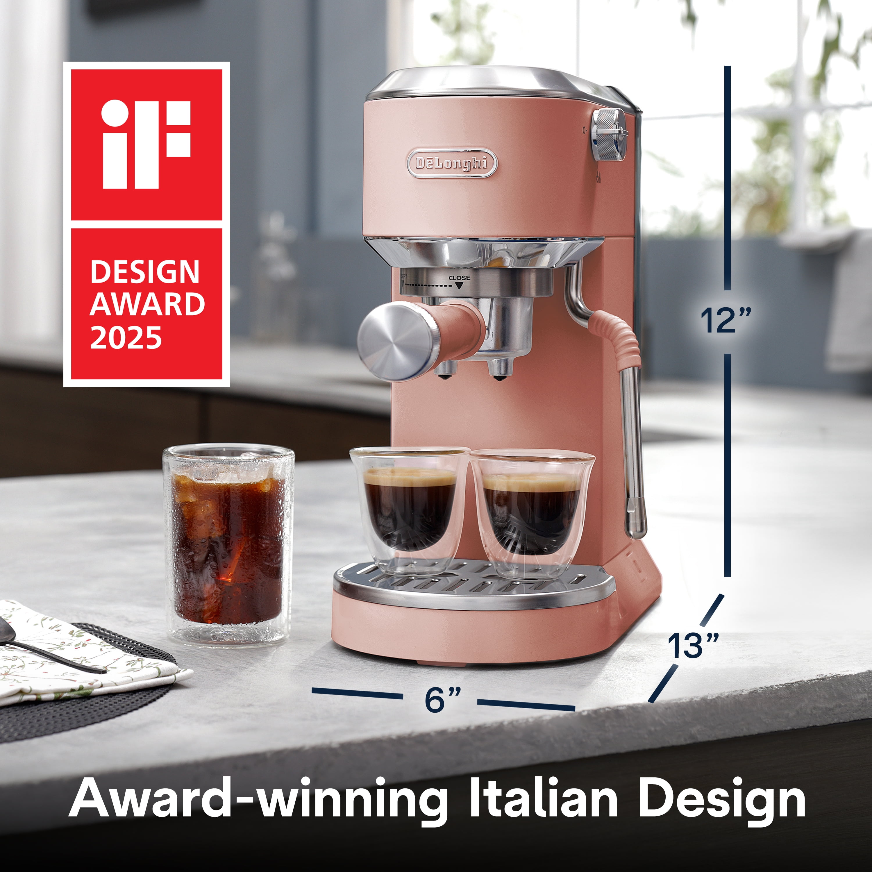 De'Longhi, Dedica Duo Espresso Machine, Compact, Pistachio