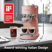 De’Longhi Dedica Duo Espresso Machine, Compact Size with Built in Frother for Latte Art, Brew Espresso, Cold Brew, Lattes & More, Rose