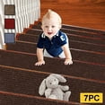 thumbnail image 1 of Sentmoon Stair Carpet Treads Stair Treads 7pcs Horizontal Striped Brushed Stair Mats Household Stair Step Mats Step Mats Absorbent Non Slip Sound Insulation Mats Sound Insulation Carpet, 1 of 9