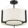 thumbnail image 2 of Possini Euro Design Mariner Modern Ceiling Light Semi Flush Mount Fixture 17 1/4" Wide Black 3-Light White Drum Shade for Bedroom Kitchen Living Room, 2 of 9