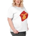 thumbnail image 4 of Lovely Lion Head Summer new products, plus-size women's wear, casual sportswear women's wear, cute T-shirts, round-neck printed T-shirts,White 6XL, 4 of 7