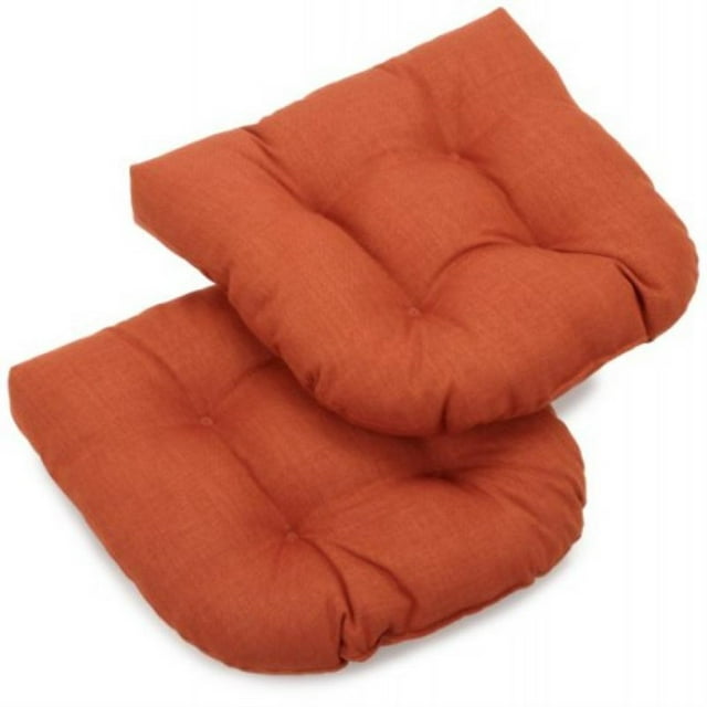 Coussin de Chaise de Salle à Manger Extérieur en Polyester Filé Tufté en Forme de U de 19 Pouces (Ensemble de 2) - Cannelle