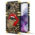 thumbnail image 2 of FKBRCL4U Compatible with Samsung Galaxy S20 Case, Brown Leopard Print Mouth Luxury Golden Decoration for Girl Women Soft TPU Shockproof Protective Hard PC Back, 2 of 7