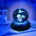 thumbnail image 5 of Jellyfish Lamp Crystal Ball Lamp Crystal Ball Light Crystal Jellyfish and Moon Ball Figurine Space Light Base Keepsakes for Marine Organism Lover Crystal Ball Night Light Luminous Resin Crafts Decor, 5 of 5