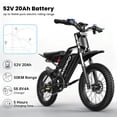 thumbnail image 3 of Electric Dirt Bike AONPO B20Ultra – Peak 3500W off-Road Ebike for Outdoor，52V 20Ah Battery Motorized Dirt Bikes , 32 mph Top Speed, LCD Display with NFC Unlock, Gift for Him, 3 of 7