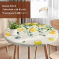 thumbnail image 4 of Watercolor Lemon Round Tablecloth, Fitted Table Cover with Elastic for 36"-44" Round Tables, Eucalyptus Leaf Fruit Yellow Flower Table Cloth Outdoor Indoor Dinning Party Waterproof Tablecloths, 4 of 7