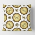 thumbnail image 2 of Designart Gold and browne pattern with gradient vintage circles' Mid-Century Modern Throw Pillow - 18x18, 2 of 2