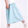 thumbnail image 2 of KyCheLot Kids Girls Solid Color Capris Pants Summer Pleated Wide Leg Elastic Waist Pants Comfy Fashion Skirts Pants, 2 of 6
