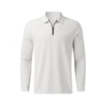 thumbnail image 4 of Liacowi Men's Spring Autumn Casual Shirts Solid Color Long Sleeve Lapel Tops Half Zipper Shirts, 4 of 7