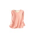 thumbnail image 1 of Jumpingount Ropa interior Camiseta Mujer Cálido Grueso Algodón A prueba de viento Ropa interior sin rastro Ropa cómoda Manga larga Invierno Prendas para la parte del cuerpo Rosado L rosa L Jumpingount AP013131-06, 1 of 6
