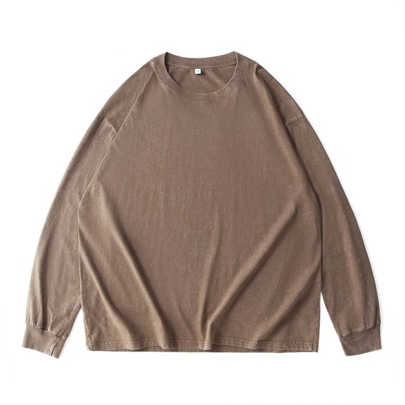 VJATTWR Men's Long Sleeve Shirts Casual Button T-Shirt Classic Basic Lightweight Pullover Tees Fashion Tops L