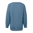 thumbnail image 6 of XFLWAM Womens Sweatshirts Crewneck Loose Tops Ruffle Long Sleeve Shirts Pullover Blue XL, 6 of 7