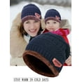 thumbnail image 5 of Baumaty 2Pcs Kids Winter Knitted Hats+Scarf Set Warm Fleece Lining Cap for 5-14 Year Old Boys Girls (Blue), 5 of 12