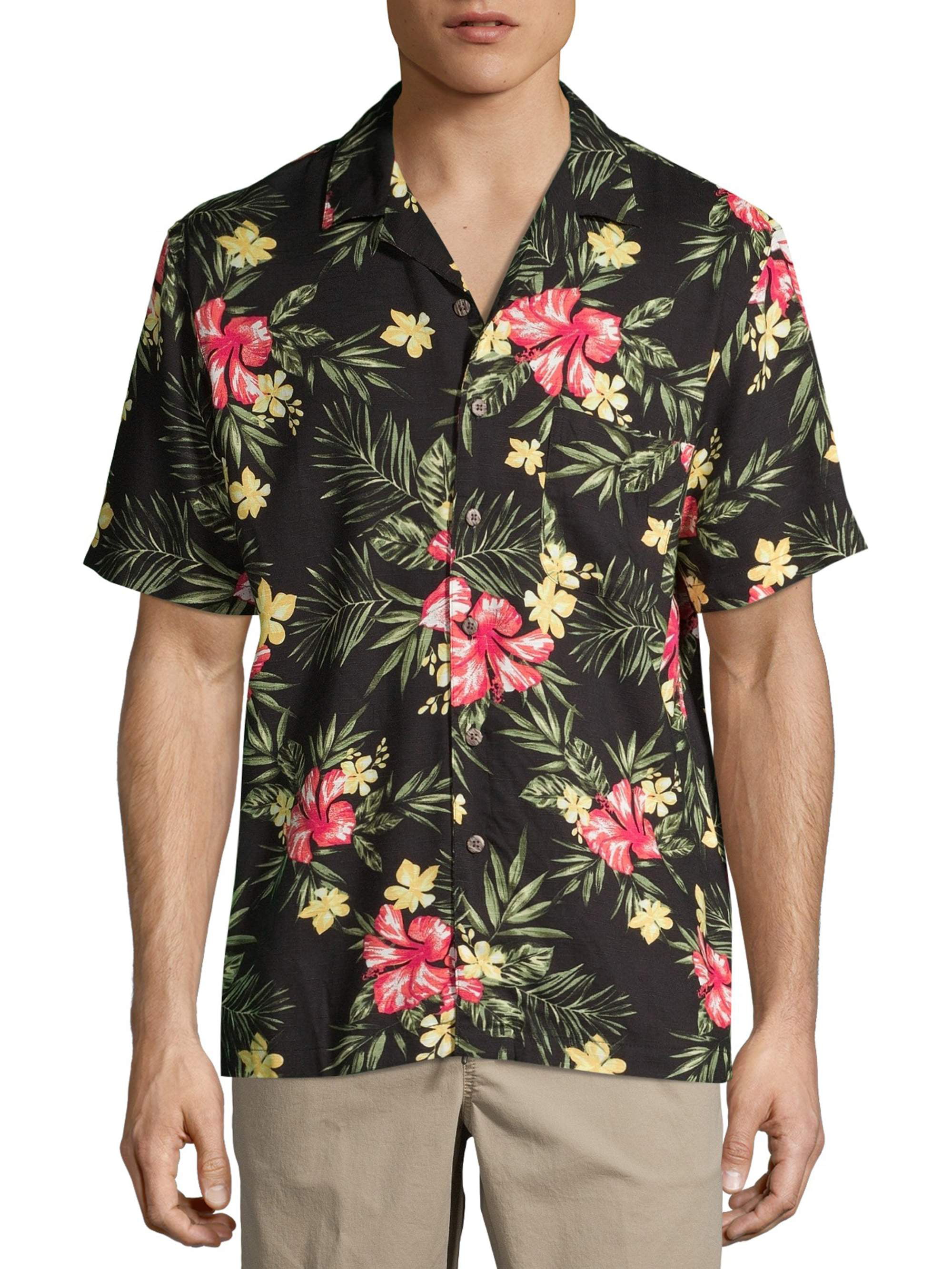 George Men's and Big Men's Short Sleeve Floral Print Shirt - Walmart.com
