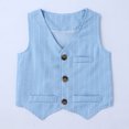 thumbnail image 6 of Eandarui Baby Boys Toddler Party Suit Long Sleeve Bowtie Lapel Dress Shirt Pant Vest Formal Outfit Blue 80, 6 of 7