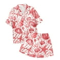 thumbnail image 4 of Two Piece Sets for Women – Sleepwear Looks for Recovery, Brunch or Travel Women's Pajamas Set Casual Print Short Sleeve Button Down Shirt Pajamas Shorts Set Pajamas, 4 of 4