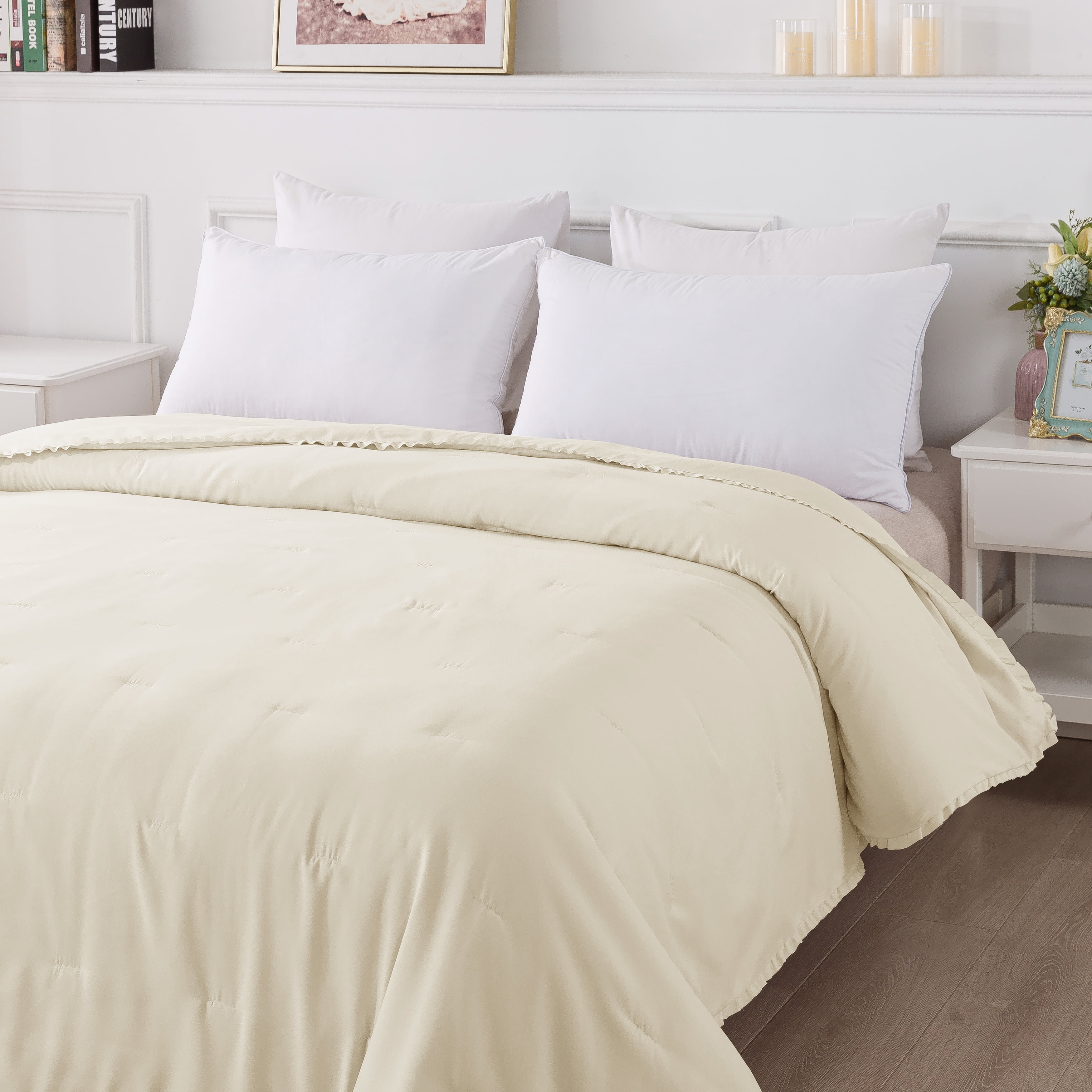 Ruffle Down Alternative Blanket - King - Vanilla Ice (Pantone 11-0104)