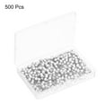 thumbnail image 3 of Uxcell Push Pins Plastic Round Head Map Tacks Thumb Steel Point, White 500 Pack, 3 of 5