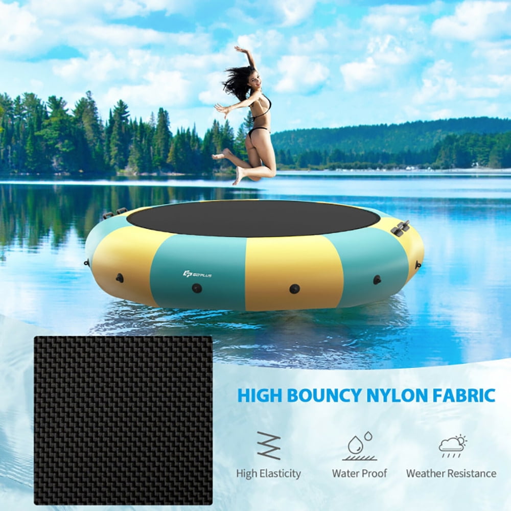 Aimee Lii 15 Feet Inflatable Splash Padded Water Bouncer Trampoline, Outdoor Trampoline for Kids, Yellow Aimee Lii 15 Feet Inflatable Splash Padded Water Bouncer Trampoline, Outdoor Trampoline for Kids, Yellow