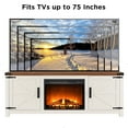 thumbnail image 6 of OKD Fireplace 66" TV Stand for 75 inch TV, Farmhouse Wood Metal Media Console, Entertainment Center with 23" Electric Fireplace and Shelves for Living Room, Antique White, 6 of 9