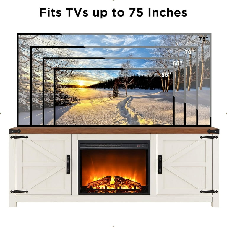 Walmart 75 inch tv stand with fireplace deals