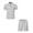Grey, variant on XiYing Golf Shorts Men, Men's Solid Color Short Sleeve Stand Collar Top with Pocket and Elastic Waist Shorts Set, Casual Summer Outfit, 1 Pack