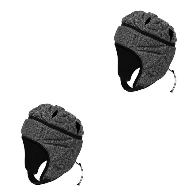 Greeniant EVA Portero Rugby Fútbol Fútbol Casco Rugby Sombrero Cabeza Protector Guardia Gris Gris 2piezas