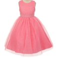thumbnail image 5 of Little Girls Shiny Glitter Sparkle Waist Belt Flowers Girls Dresses Coral Size 4, 5 of 5