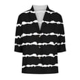 thumbnail image 4 of RQYYD Women's Short Sleeve Cotton Linen T-Shirts Casual V Neck Solid Blouse Summer Loose Fit Button Down Shirts(2#Black,S), 4 of 5