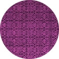 thumbnail image 1 of Ahgly Company Indoor Round Abstract Pink Modern Area Rugs, 7' Round, 1 of 4