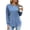 Blue-A, variant on Women's Crew Neck Quilted Textured Long Sleeve Pullover Tops Loose Curved Hem Solid Casual Transitional Daily Sweatshirts
