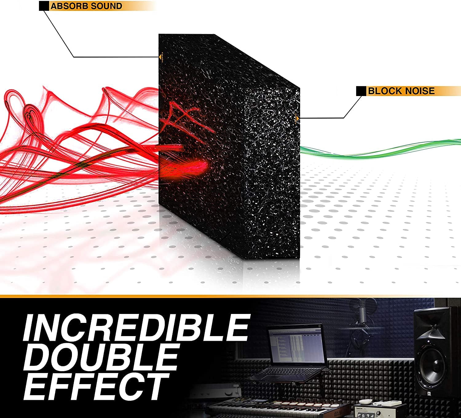 12 Pack Self-Adhesive Acoustic Panels 1 X 12 X 12 Inches - Acoustic Foam - Studio Foam Wedges - High Density Panels - Soundproof Wedges - Charcoal