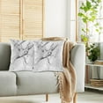 thumbnail image 2 of Marble Pattern Decorative Throw Pillows Covers, Smoky Ink Marble Square Pillow Cushion Covers for Man Woman, Pillowcases Decor for Home Sofa Bed Garden 2 Packs, 18x18 Inch, White Gray Marble, 2 of 6