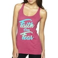 thumbnail image 1 of Wild Bobby, Faith Over Fear, Inspirational/Christian, Women Tri-Blend Racerback Tank Top, Vintage Pink, Medium, 1 of 4