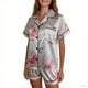 thumbnail image 2 of HITIME Pijama de Satín para Mujer Talla M, Conjunto de Short y Playera de Verano, Tela de Lujo Suave y Transpirable, Ideal para Dormir o Lounge, 2 of 10