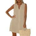thumbnail image 4 of Jerdar Women's Sleeveless Swimsuit Coverup V-Neck Bathing Suit Cover Ups Summer Swimwear Bikini Beach Cover Up Dress M, 4 of 8