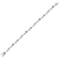 thumbnail image 2 of Gem Stone King 925 Sterling Silver Yellow Citrine and White Created Sapphire and White Lab Grown Diamond Bracelet for Women (2.30 Cttw, Gemstone November Birthstone, Round 4MM, 7.5 inch), 2 of 6