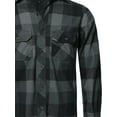 thumbnail image 3 of FashionOutfit Men's Casual Plaid Flannel Woven Long Sleeves Button Down Shirt, 3 of 4