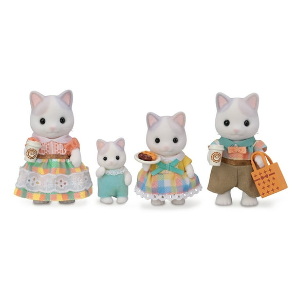 Calico Critters Latte Cat Family, Set of 4 Collectible Doll Figures