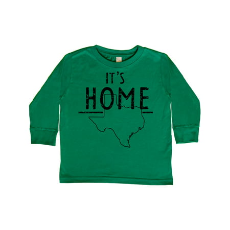 

Inktastic Its Home- State of Texas Outline Distressed Text Gift Toddler Boy or Toddler Girl Long Sleeve T-Shirt