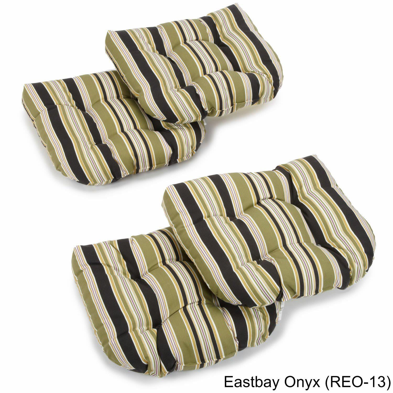 19-inch U-Shaped Spun Polyester Outdoor Tufted Dining Chair Cushions ...