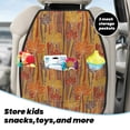 thumbnail image 5 of Naloa Autumn Maple Leaf Stripes 2Pcs Anti-Kick Back Seat Cover Kick Mat, Car Seat Protector with 3 Storage Pockets, 5 of 8