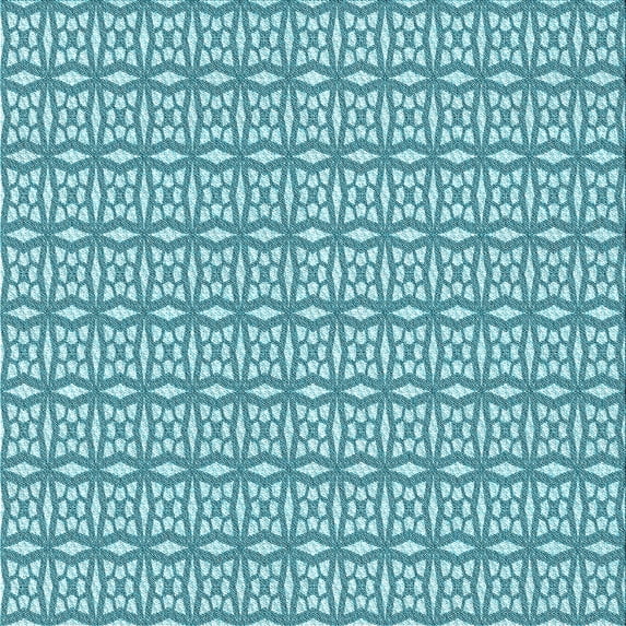 Ahgly Company Machine Washable Indoor Square Transitional Tron Blue Area Rugs, 4' Square